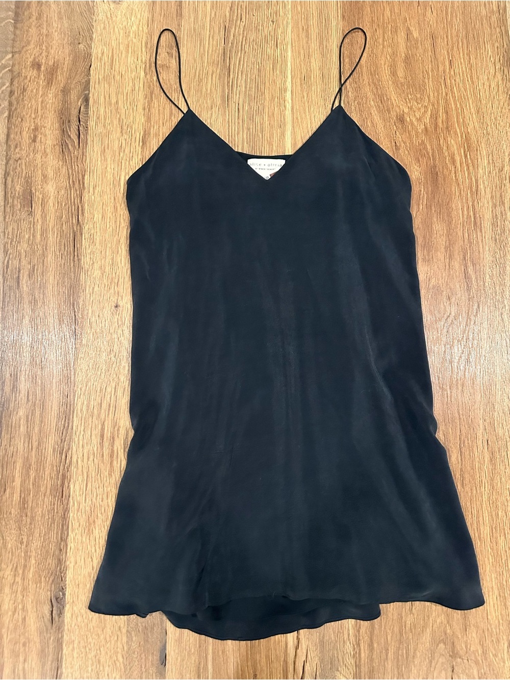 Alice + Olivia Black Spaghetti Strap mini dress
